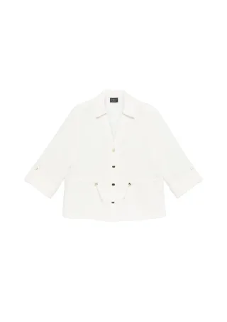 s.Oliver BLACK LABEL - Bluse mit 3/4-Arm weiß - Gr. - 34