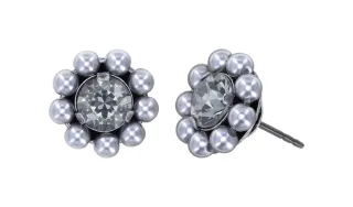 konplott - Ohrstecker - Pearl Shadow grau