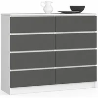 Raumhirsch Furniture Kommode mit 8 Schubladen 120 cm breit Holz Schrank, (viele Farbvarianten - Maße: 120 x 99 x 40 cm) - Hochwertig & stabil