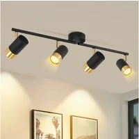 ZMH Deckenstrahler 2/3/4 Flammig-GU10 Schwarz-Gold Modern Deckenlampe für Wohnzimmer, Einfache Installation, ohne Leuchtmittel