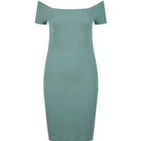URBAN CLASSICS Shirtkleid Urban Classics Damen Ladies Off Shoulder Rib Dress (1-tlg)