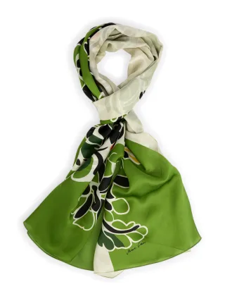 Marc Cain Collections - Seidenschal mit Hibiskusblüten garden green - Gr. - OS