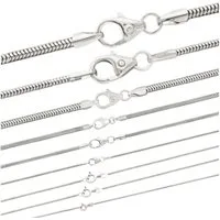HOPLO Silberkette Silberkette Schlangenkette Länge 45cm - Breite 0,8mm - 925 Silber, Made in Germany
