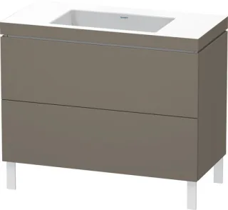 Duravit L-Cube c-bonded Set bodenstehend Flanell Grau Seidenmatt 1000x480x698 mm - LC6938N9090 LC6938N9090