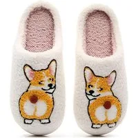 Corimori mit netten Motiven, Gr. 34-44, Antirutsch & bequem Plüsch Hausschuhe (Packung, Geschenk) Corgi Pantoffeln für Kinder und Erwachsene, EU Größe 40-41