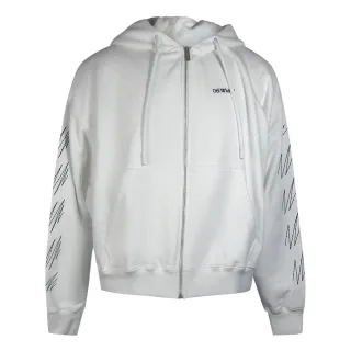Off-white Stitch Diags Zip Skate Hoodie Weiß