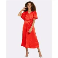 Threadbare Sommerkleid THB Salad Satin Midi (1-tlg) mit tollem Bindeband an der Taille