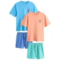 Next Pyjama 2er-Pack Seminal Schlafanzüge mit kurzen Ärmeln (4 tlg)