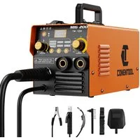 CONENTOOL Inverterschweißgerät 3 IN 1 Schweißgerät MIG/MMA/TIG, 20 - 200 A, 6-tlg.