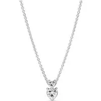 Pandora Kette mit Anhänger Pandora Timeless Doppelherz-Anhänger, Sterling-Silber