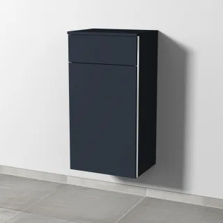 Sanipa 3way Mittelschrank mit 1 Auszug und 1 Wäschekorbklappe, Marine-Matt, BP1541R BP1541R
