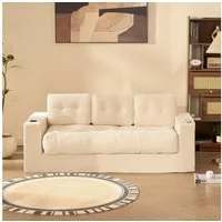 LITBIRD Sofa Bodensofa 3-Sitzer 190 cm, modulares Kordstoff Sofa mit Rückenlehne, 1 Teile, Jugend- & Studentensofa, bequemes Relax Sofa