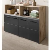 Inn.Furn Badkommode Cover (Spar-Set, 2x Kommode Schwarz und Eiche, 120 x 80 cm), einzeln oder als Doppelkommode
