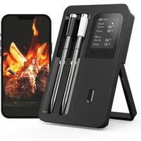 TUWENA Bratenthermometer Fleischthermometer mit intelligenter Basisstation, kabelloser Sonde, 2-tlg.
