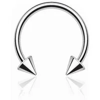 Taffstyle Piercing-Set Piercing Titan G23 Hufeisen Horseshoe mit Spikes, Lippenpiercing Lippe Schmuck Piercing Titan G23 Hufeisen Horseshoe