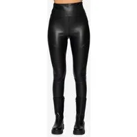 SASSYCLASSY Lederimitathose Highwaist Biker Thermoleggings in Lederoptik, Kunstlederhose