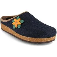 Tuffeln Blumig Filz-Pantoffeln Damen Clogs vegane Hausschuhe Hausschuh mit Korkfußbett