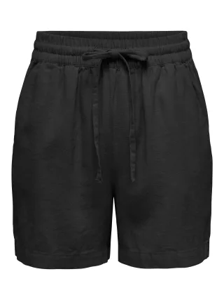 JDY - JDYSAY HW LINEN STRING SHORTS WVN NOOS Black - Gr. - L