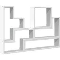 vidaXL Regal Wandregal Weiß 96x12x64 cm Holzwerkstoff, 1-tlg.