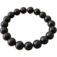 Steinfixx® Perlenarmband Turmalin (Schörl) Durchmesser 10mm, handgefertigt, in Geschenkbox (Länge 19,0 cm, 1-tlg., insgesamt 19 Perlen), AAA-Qualität aus Brasilien