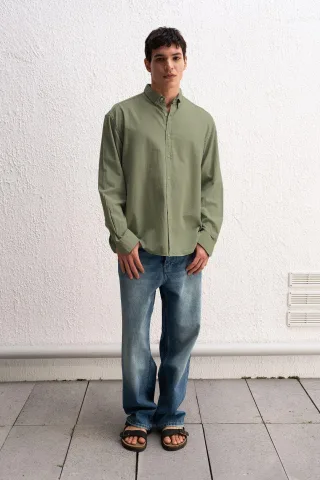 Baumwoll Übergröße Hemdbluse