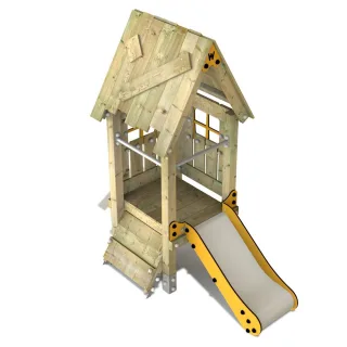 Professioneller Spielturm PRO MAGIC Ace - Stabiles Klettergerät mit Rutsche & Dach für öffentliche Spielplätze - Robuste Konstruktion - Wickey