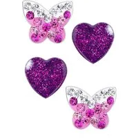 Limana Ohrring-Set Kinder Mädchen Ohrringe 925 Silber Schmetterling Edelstahl Herz, Kinderohrringe Kinderschmuck Schmuck für Mädchen
