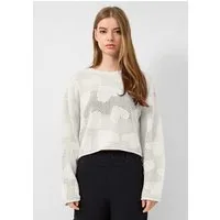 QS Longpullover Strickpullover Ajourpullover