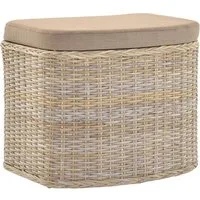 Krines Home Wäschetruhe Wäschekorb bauchig Sitz Truhe Sitzbank mit Deckel Sitzhocker Polster (Wäschebox mit Inlett), Sitzbank mit Stauraum