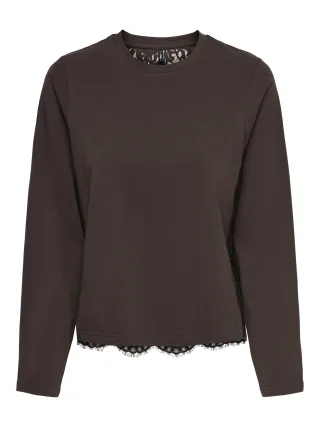 ONLY - ONLLANIA L/S LACE TOP CS JRS Coffee Bean - Gr. - M