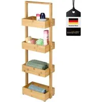bremermann Standregal Bambus-Badregal mit 4 Ablagen, ca. 28 x 88 x 16 cm (B/H/T)