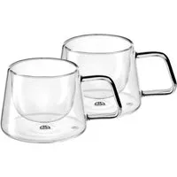 GRÄWE Glas GRÄWE Doppelwandige-Thermogläser mit Griff, 200ml, 2er Set, gerades, Glas