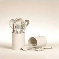 OKWISH Kochbesteck-Set 12er Küchenhelfer Set Kochgeschirr Küchenutensilien (Gesund Silikon Kochset Antihaft Hitzebeständig mit Utensilienhalter, 12-tlg., Silikonspatel, Utensilien-Set, Kochutensilien, Silikon, einteilig), Kochzubehör für kochen und b