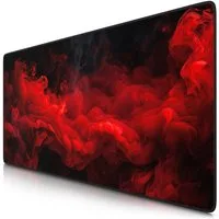 Titanwolf Gaming Mauspad XXL Speed Mousepad 900 x 400 x 3 mm, Schreibtischauflage, abwaschbar, rutschfeste Rückseite, Geschwindigkeit & Präzision, Red Smoke