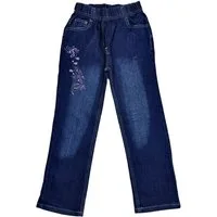 Girls Fashion Stretch-Jeans Mädchen Jeans Stretchjeans Hose mit rundum Gummizug, M5