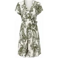 ITALY VIBES Cocktailkleid - gemustertes Sommerkleid - Wickelkleid tailliert - grün ONE SIZE - passend für Größen XS - L
