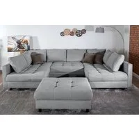 COLLECTION AB Wohnlandschaft Toni U-Form, B: 298 cm, Set: Sofa & Hocker, 3 Zierkissen, Federkern