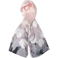 MayTree Seidenschal Tulpen rosa 55 x 175 cm, (Stück), Seidentuch 100% Seide