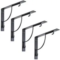 SO-TECH® Wandregalhalter Regalkonsole BLACKLINE III 24 x 18,1 x 3 cm schwarz, Spar-Set 4-tlg., Tragkraft bis zu 30 kg / Paar