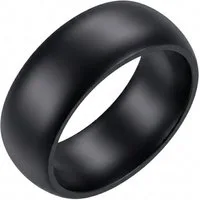 KARMA Fingerring Herrenring Schwarz Gr. 56,5 - 70 Edelstahl Ring Herren (pflegeleicht, 1-tlg., modern wasserfest hypoallergen rostfrei), Geschenk Männer Fingerring Herrenschmuck