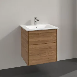 Villeroy & Boch Finero Waschtisch mit Unterschrank 60 cm S00500RHR1 Waschtisch-Set, 2 Auszüge, Kansas Oak