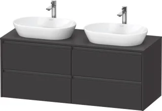Duravit Ketho.2 Konsolenwaschtischunterbau wandhängend Graphit Supermatt 1400x550x568 mm - K24898B80 K24898B80800000