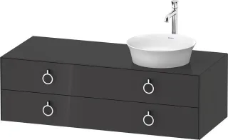 Duravit White Tulip Konsolenwaschtischunterbau wandhängend Graphit Hochglanz 1300x550x408 mm - WT499 WT4992RH1H1