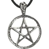 Kiss of Leather Kettenanhänger Pentagramm Zauber Schutz Weiße Magie Silber 925
