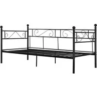 en.casa Metallbett, »Granada« 90x200 cm Stahl Schwarz
