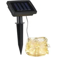 MARELIDA LED-Lichterkette LED Solar Lichterkette Draht 200 LED 20m Lichtsensor Garten Party, 200-flammig