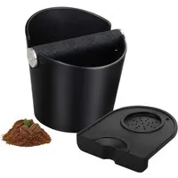 SURFOU Tischrestebehälter Abklopfbehälter für Siebträger Zubehör KnockBox Barista Kaffee Zubehör, mit herausnehmbarer Metallstange und tampermatte, leicht zu reinigen