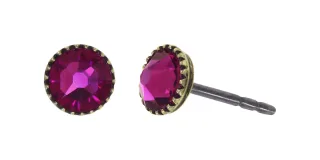 konplott - Ohrstecker - Black Jack lila/pink