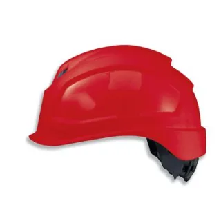 uvex pheos IES-S Schutzhelm mit Lüftung - mit Drehradsystem - gekürztem Schirm  rot 55 cm - 61 cm - 9772341