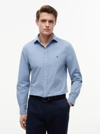 GMD POPLIN SEMI SPREAD RF SHT Brisk Blue - Gr. - S